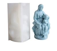 Blessed-Virgin-Mary with Baby Jesus-Sculpture Child Statue Silicone Mold Catholic Art Supply Scented Mold