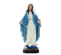 Blessed Virgin Mother Mary Statue,Polyresin Craft Colored Immaculate Conception Religious Statue For Garden, Outdoor, Patio, Cemetery Grave Stone,22.4 * 7.1 * 7cm