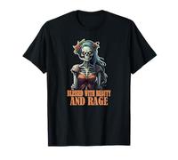 Blessed with Beauty and Rage Funny Zombie Menopause mom Mum T-Shirt