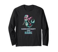 Blessed with Beauty and Rage Sassy Sugar Skull Menopause mom Long Sleeve T-Shirt