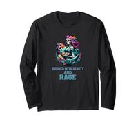 Blessed with Beauty and Rage Sassy Sugar Skull Menopause mom Long Sleeve T-Shirt