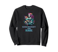 Blessed with Beauty and Rage Sassy Sugar Skull Menopause mom Sweatshirt