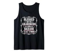 Blessed With Grandkids And Badass Tattoos Grandma Mama Nana Tank Top