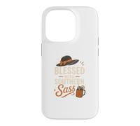 Blessed With Southern Sass Hat And Sweet Tea Case for iPhone 14 Pro