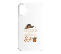 Blessed With Southern Sass Hat And Sweet Tea Case for iPhone 16 Plus