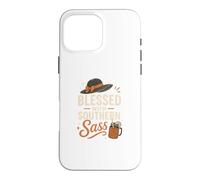 Blessed With Southern Sass Hat And Sweet Tea Case for iPhone 16 Pro Max