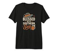 Blessed with Southern Sass Hat and Sweet Tea Premium T-Shirt