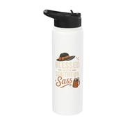 Blessed with Southern Sass Hat and Sweet Tea Stainless Steel Insulated Water Bottle