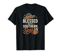 Blessed with Southern Sass Hat and Sweet Tea Value Graphic T-Shirt