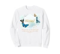 Blessed - Women's Christian Faith Butterfly Bible Verse Sweatshirt