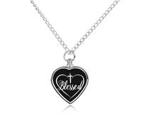 BlessedCross Heart Urn Necklace for Ashes Pet Dog Cat Cremation Jewellery Alloy Memorial Keepsake Pendant