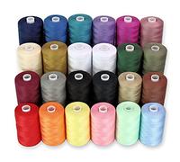 BlesSew Sewing Machine Thread - 24 Spools, 1000 Yards Each - All Purpose Polyester Thread Set, 22 Colours + Black & White - Thread for Sewing Machine, Ideal for Beginners, Quilting & Repairs