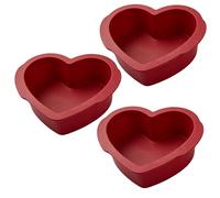 BlessFly 6 Inch Silicone Heart Shaped Cake Tins, 3 Pack 15cm Love Heart Cake Moulds for Baking, Non-Stick Quick Release Bakeware Tray, Oven Dishwasher Safe Baking Pans for Cake, Bread (6 Inch 3PCS)
