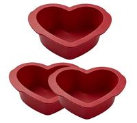 BlessFly 8 Inch Silicone Heart Shaped Cake Tins, 3 Pack 20cm Love Heart Cake Moulds for Baking, Non-Stick Quick Release Bakeware Tray, Oven Dishwasher Safe Baking Pans for Cake, Bread (8 Inch 3PCS)