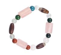 Blessfull Healing 8 mm Round Crystal Stone Beads Charm Bracelet of Rose Quartz, Narmadeshwar Lingam, Fluorite, Red Jasper, Selenite, Jade and Citrine For Unisex