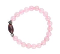 Blessfull Healing 8mm Round Beads Stone Healing Bracelet of Rose Quartz & Narmadeshwar Lingam For Unisex