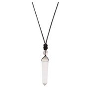 Blessfull Healing Crystal Ball Machine Polish Necklace Selenite 6 Sided Double Point Pendant