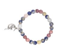 Blessfull Healing Multicolour 8 mm Round Beads Stone Bracelet with Serpentine, SODALITE, Rhodonite DESIGN-1 For Unisex