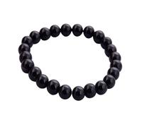 Blessfull Healing Reiki Faith Healing For Unisex Black Obsidian 8 mm Round Beads Stretch Bracelet