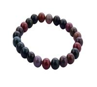 Blessfull Healing Reiki Faith Healing For Unisex Blood Stone 8 mm Round Beads Stretch Bracelet