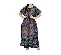 Blessfull Healing Women's Cotton Batik Print Kaftan Maxi Nighty Free Size