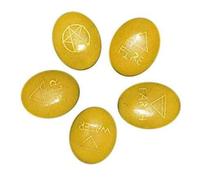 Blessfull Healing Yellow Calcite Earth Water Air Fire Ether Spirit(Akasha) Symbol 5 Element Stone Set