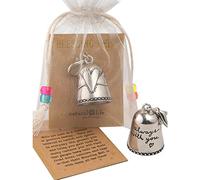 Blessing Bell, Friends are Angels, Angel Blessing Bell, Always with You, Tiny Silver Bell, Decoration Ornaments, Tiny Silver Bell, Suitable Gift for Friend or Loved One (B, One Size)