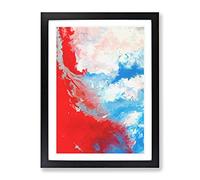 Blessing Blue Red Modern Framed Print | A2 Black Framed Wall Art | Ready to Hang | Modern Nature Picture | Living Room Bedroom Lounge Office