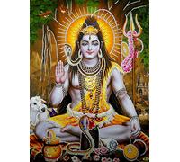 Blessing Lord Shiva/Hindu God Poster with Glitter-Reprint on Paper (Unframed : Size 12"X16" Inches)