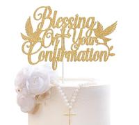 Blessing on Your Confirmation Cake Topper, First Holy Communion, God Bless, Religious Baby Shower Baptism Bridal Shower Wedding Party Decorations Supplies