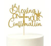 Blessing on Your Confirmation Cake Topper, Spanish Baptism Cake Pick for First Communion, Wedding, Baby Shower, Birthday Party