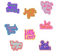 Blessing Words Die Cuts for Card Making Happy Birthday,Thank You,Thinking of You,with Love,On Your Special Day,Just for You,Just Because,Best Wishes Words Phrase Metal Cutting Dies for Paper Crafting