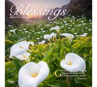 Blessings | 2026 12 x 24 Inch (Hanging) Monthly Square Wall Calendar | Plastic-Free | BrownTrout | Religious Prayers Inspiration