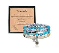 Blessings Bracelet Trio: Animal & Compass Charm Bracelets, 3 Piece Adjustable Gift Set for Women, Shareable Jewelry for Sister, Daughter, Best Friend - Inspirational Gifts, stretch, Stone, no gemstone