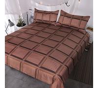 BlessLiving Chocolate Bar Bedding 3 Piece Super Soft Funny Bed Sets 3d Realistic Giant Chocolate Duvet Cover for Boys Girls(Double)