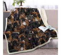 BlessLiving Fuzzy Dogs Blanket For Kids Adults Cute Puppy Fleece Blanket Reversible Animal Pattern Sherpa Throw Twin/Double (Cane Corso,150x200cm)