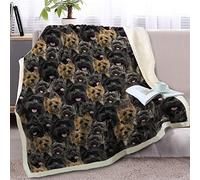 BlessLiving Fuzzy Dogs Blanket For Kids Adults Cute Puppy Fleece Blanket Reversible Animal Pattern Sherpa Throw Twin/Double (Cairn Terrier,150x200cm)