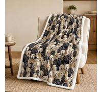 BlessLiving Labrador Retriever Blanket Cute Labrador Retriever Fleece Blanket Dog Animal Pattern Sherpa Throw Blanket for Girls Mom Travel/Single Labrador Gifts for Women, 50x60 inches