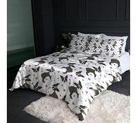 BlessLiving Silky Bedding Boston Terrier Dog Luxury Satin Duvet Cover Set Single Size Puppy Heart Bed Sets 3 Piece Cute Pet Print Ultra Soft Silky Comforter Cover with 2 Pillow Shams