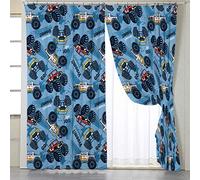 BlessLiving Truck Window Drapes 3D Blue Monster Truck Cars Print Curtains Boys Kids Teens Window Treatment Sets for Living Room, 1 Panel, 42" W x 63" L, Rod Pocket
