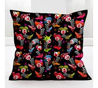 BlessLiving Vintage Clown Cushion Cover 3D Jack in The Box Printed Design Pillowcase Kids Teens Boys All Season Cushion Case for Room Bedroom Room Sofa Chair Car, (18x18 inch)