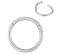 BLESSMYLOVE 20G 8mm Silver Surgical Steel Nose Rings Hoop, 316L Stainless Steel, Hypoallergenic, 0.8mm Bar Thickness, 8mm Inner Diameter, 1pc, 0.01kg
