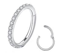 BLESSMYLOVE Clear CZ Nose Rings Hoop 316L Surgical Steel Cartilage Ear