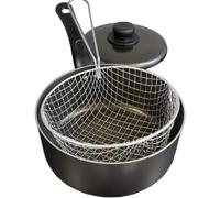 BlessTrade 8" / 9" Chip Pan with Lid Frying Basket Durable Easy to Fry (9 Inch (22 cm))