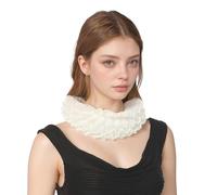 BLESSUME 1pc Lace Renaissance Neck Ruffle Collar, White 1 (14.6"), One Size