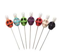 BLESSUME 7 Candle Magick Ritual Pins Skull Top