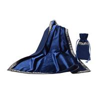 BLESSUME Altar Tarot Table Cloth Divination Wicca Velvet Cloth with Tarot Pouch (Blue)