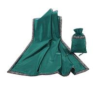BLESSUME Altar Tarot Table Cloth Divination Wicca Velvet Cloth with Tarot Pouch, Square, One Size (Green)