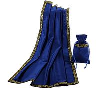 BLESSUME Altar Tarot Tablecloth Divination Wicca Velvet Cloth with Tarot Pouch (Blue 1), One size