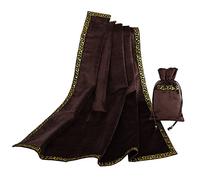 BLESSUME Altar Tarot Tablecloth Divination Wicca Velvet Cloth with Tarot Pouch (Coffee 1)